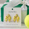 Logan Pearl Tennis Bow Earrings