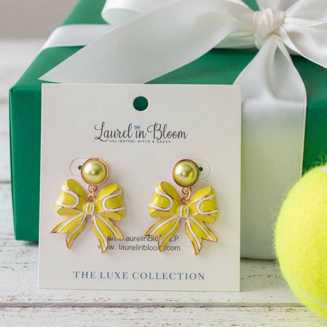 Logan Pearl Tennis Bow Earrings