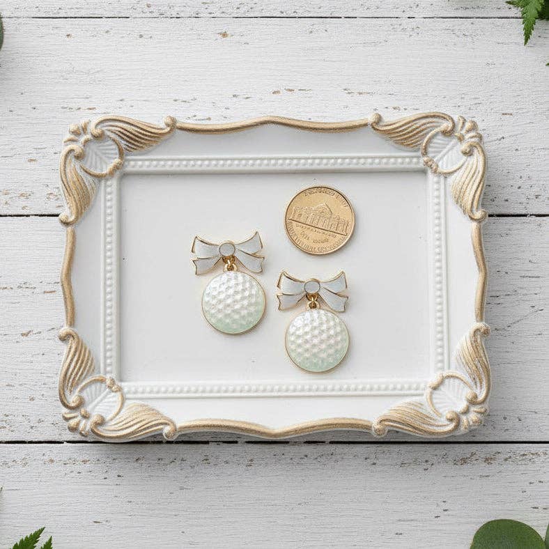 Emerson Golf Balls & Bows Earrings