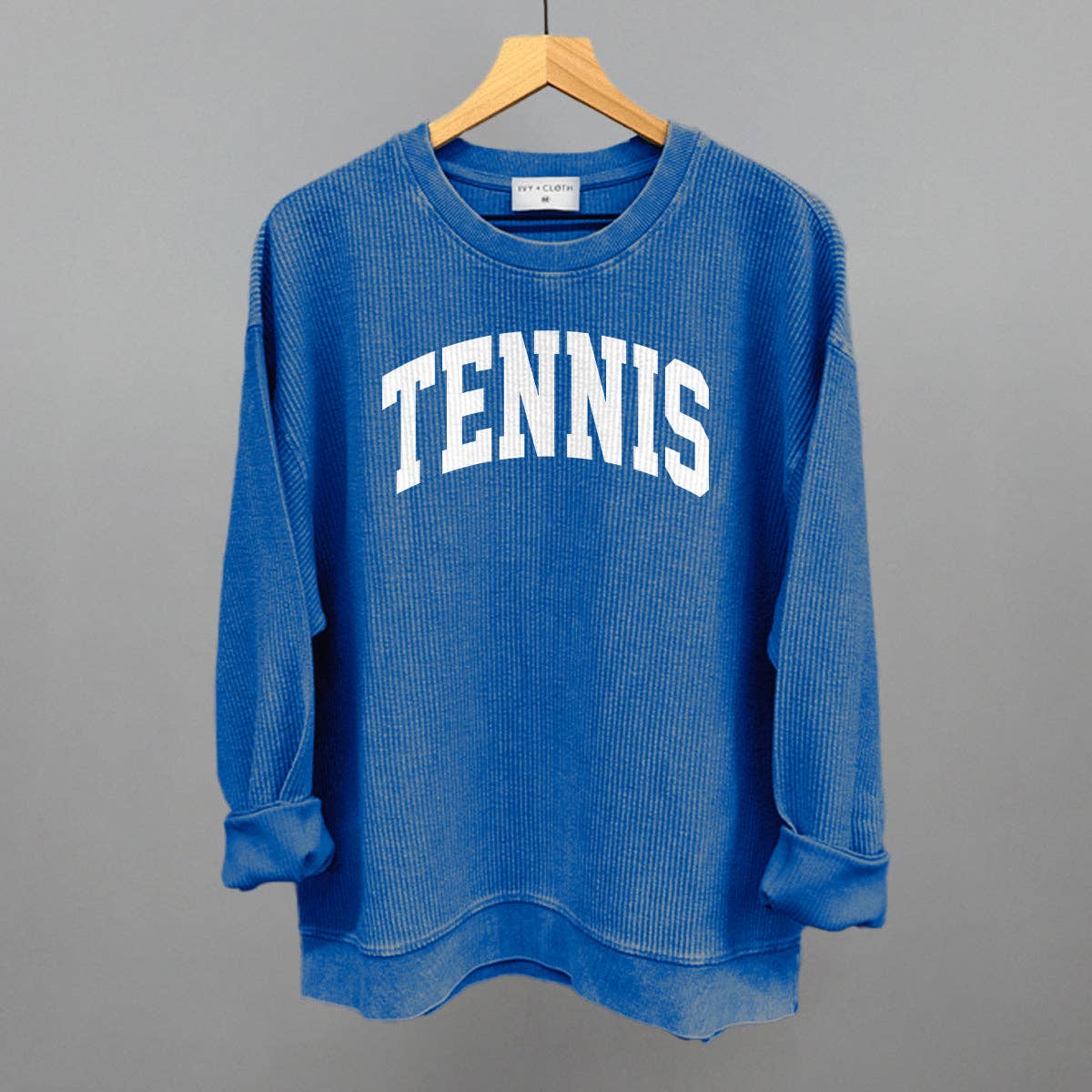 Tennis Arch (White): Navy / S / Oversized Varsity Crew