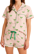 Tennis Pajama Pink Satin - Short: M