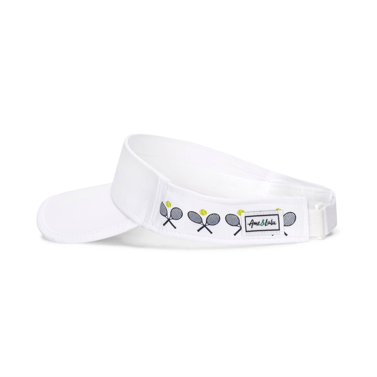 Head In The Game Visor: Classic Racquets White