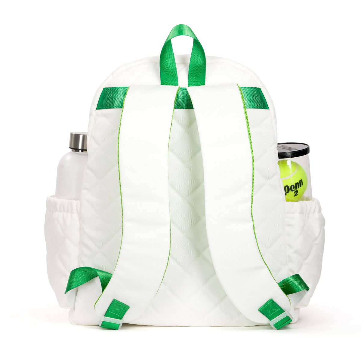 Game On Tennis Backpack: Quilted White Green