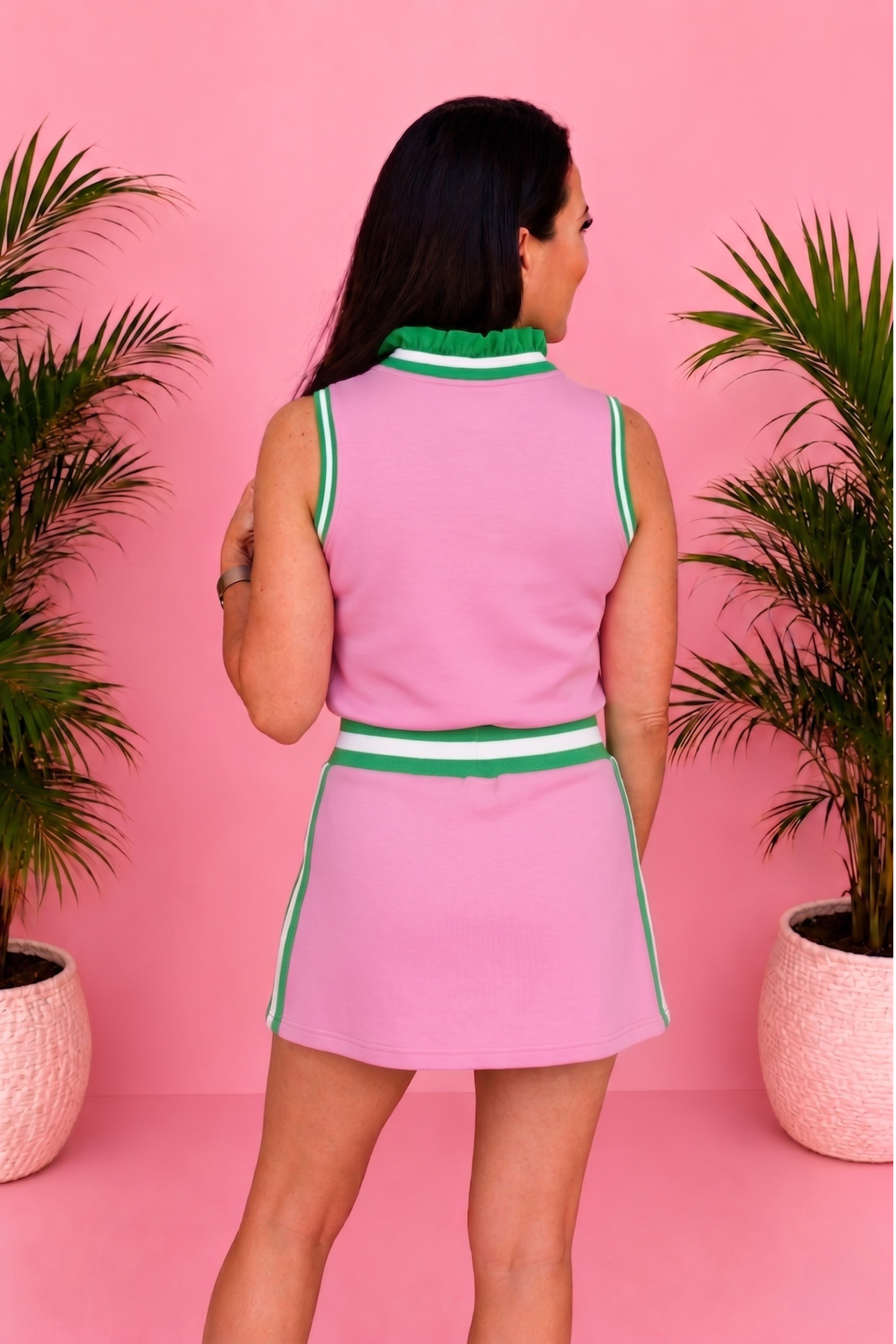Pink & Green Scuba Skort
