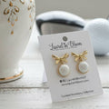 Hadley Golf & Gold Bows Earrings