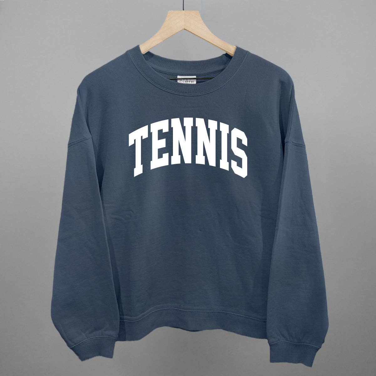 Tennis Arch (White): Navy / S / Oversized Varsity Crew