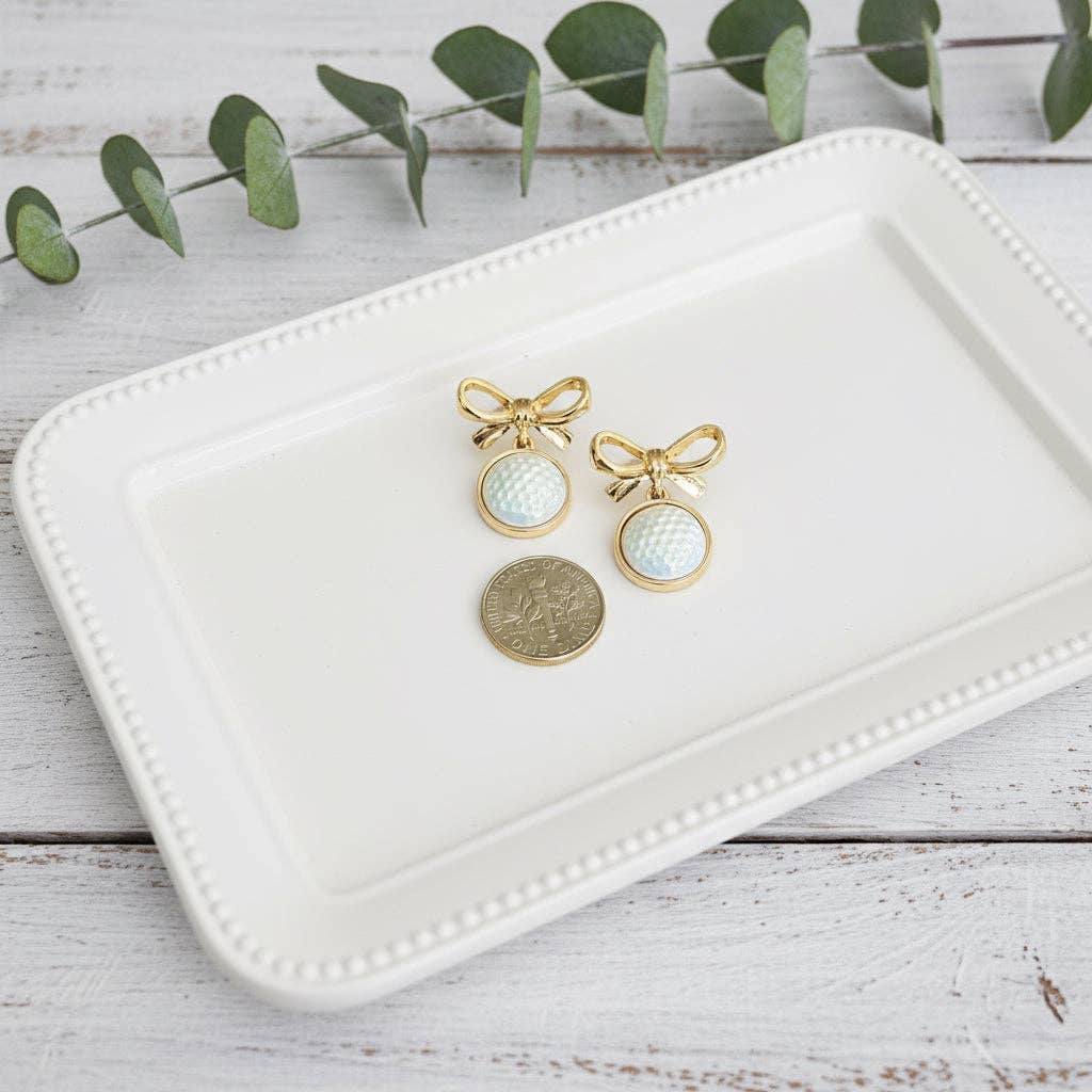 Hadley Golf & Gold Bows Earrings