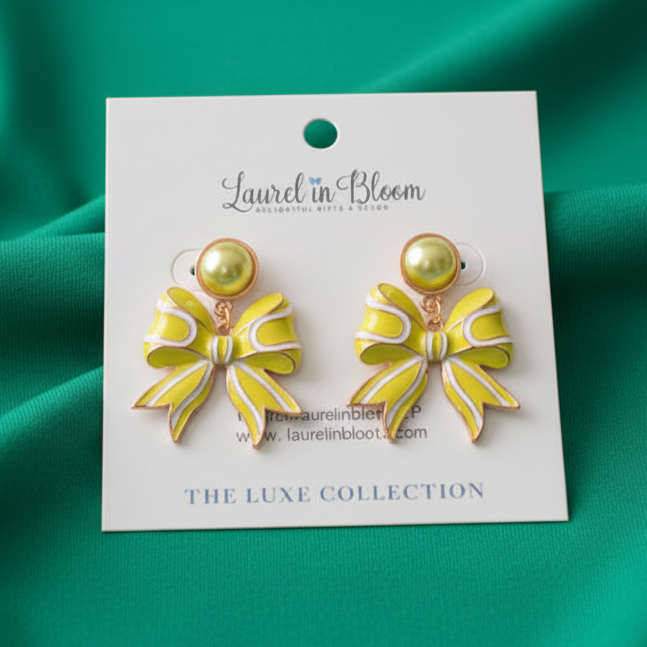 Logan Pearl Tennis Bow Earrings