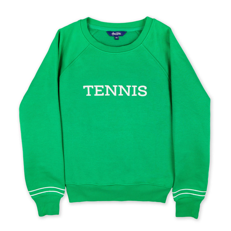 Play All Sweatshirt: Green White Tennis / Medium