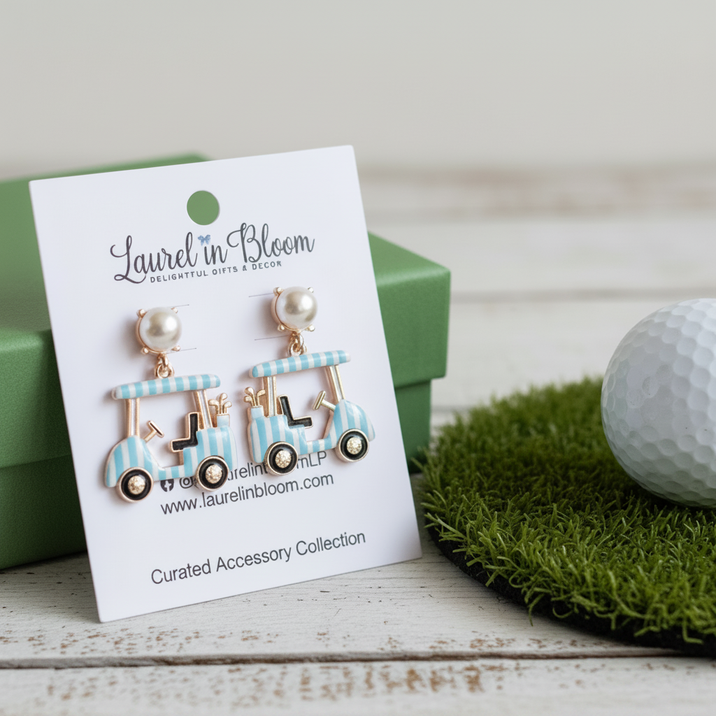 Sweet Tee Club Cart Earrings: Green