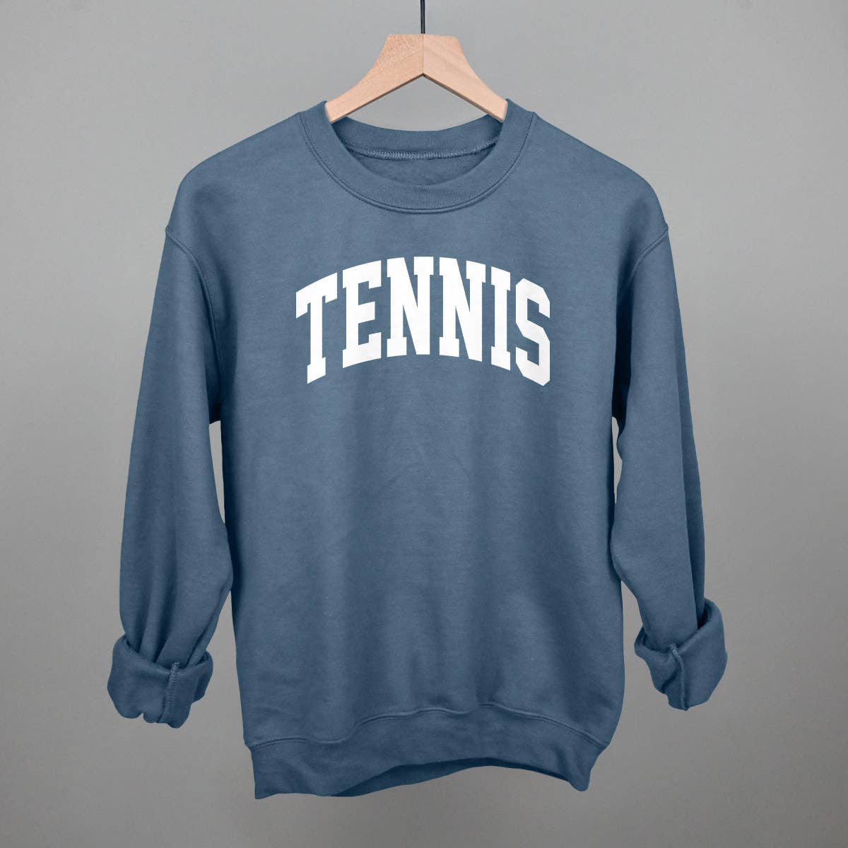 Tennis Arch (White): Navy / XL / Oversized Varsity Crew