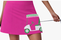 Women's Pink Golf Skort with UPF 50+ | Golf Cart Print Skirt  | Runway Athletics: M