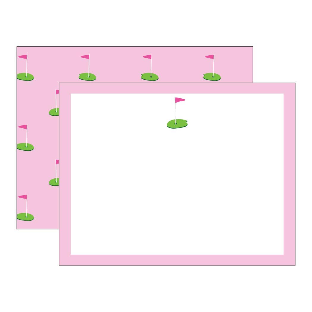 Pink Golf Flag Stationery